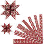 Papieren vlechtstroken, rood, wit, L: 44+78 cm, d 6,5+11,5 cm, B: 15+25 mm, 60 stroken/ 1 doos