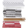 Papieren vlechtstroken, diverse kleuren, L: 45+86+100 cm, d 6,5+11,5+18 cm, B: 15+25+40 mm, Inhoud kan variëren , 18 doos/ 1 doos