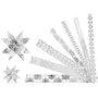 Papieren vlechtstroken, zilver, wit, L: 44+78 cm, B: 15+25 mm, d 6,5+11,5 cm, 48 stroken/ 1 doos