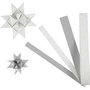 Papieren vlechtstroken, zilver, L: 44+78 cm, d: 6,5+11,5 cm, B: 15+25 mm, glitter,vernis, 40 stroken/ 1 doos