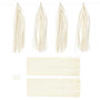 Tassels, off-white, afm 12x35 cm, 14 gr, 12 stuk/ 1 doos