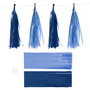 Tassels, donkerblauw/lichtblauw, afm 12x35 cm, 14 gr, 12 stuk/ 1 doos