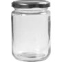 Glazen pot, transparant, H: 11 cm, d 7,5 cm, 370 ml, 6 stuk/ 1 karton