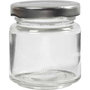 Glazen pot, transparant, H: 6,5 cm, d 5,7 cm, 100 ml, 12 stuk/ 1 karton