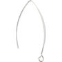 Oorbel, verzilverd, H: 42 mm, gatgrootte 2 mm, 30 stuk/ 1 doos