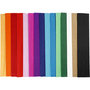 Crepepapier, diverse kleuren, L: 2,5 m, B: 50 cm, 22 gr, 60 vouw/ 1 doos