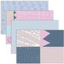 Decoupage papier - Roze en Blauw - 25x35 cm - 17 grams - Glad Design - 4x2 vellen