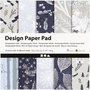 Design Papierblok - Blauw - Grijs - 15,2x15,2 cm - 120 grams - Creotime - 50 vellen