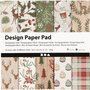 Design Papierblok - Bruin - Rood - 15,2x15,2 cm - 120 grams - Creotime - 50 vellen