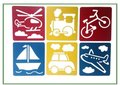 Teken Sjablonen Kinderen - Stencils Tekenen - Voertuigen - Helikopter, Trein, Fiets, Boot, Auto, Vliegtuig  - 6 stuks