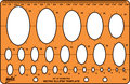 Tekensjabloon - Sjabloon met 26 verschillende ovalen - 12x19cm - H82 - Helix