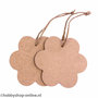 Houten bloem 9 x 9 cm 2 stuks