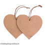 Houten hart 10 x 10 cm 2 stuks