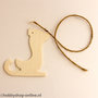 Houten schaats met koord 7 x 8 cm