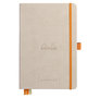 Goalboek hardcover - Beige - Dotted Ivoor papier - A5 - 90 gram - Rhodia - 224 vellen