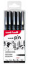 Uni Pin fineliner set intens zwart 5 stuks