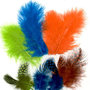 Veren Marabou & Guinea mix neon oranje-groen