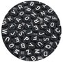 Letterkralen - Rond - Zwart met witte letters - 4x7mm - gat: 1,5mm - 100 stuks
