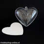 Transparant kunststof hart 65 mm 2-delig