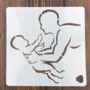 Sjablonen Tekenen - Sjablonen schrijven - Handlettering - Bullet Journaling - Vader met baby kind - Vaderdag - Papa - 15x15cm