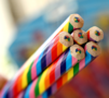 Regenboogpotlood - Potlood Met Meerdere Kleuren - Multicolor Kleurpotlood - Potlood Met Regenboogkleuren - 2 stuks