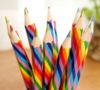 Regenboogpotlood - Potlood Met Meerdere Kleuren - Multicolor Kleurpotlood - Potlood Met Regenboogkleuren - 2 stuks