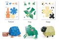 Vouwblaadjes - Origami - 3D dieren vouwen - Olifant, Leeuw, Bij, Schildpad, Kikker, Schaap, Uil, Vogel, Krokodil - Kinderen - Educatief - 9 stuks