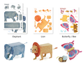 Vouwblaadjes - Origami - 3D dieren vouwen - Olifant, Leeuw, Bij, Schildpad, Kikker, Schaap, Uil, Vogel, Krokodil - Kinderen - Educatief - 9 stuks