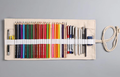 Roletui - Oprolbare Etui - Schooletui - Etui voor potloden, pennen, stiften, kwasten, make up - Canvas - Naturel Creme Kleurige Etui - 34x20cm - 24 gaten