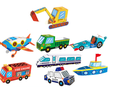Vouwblaadjes - Origami - 3D voertuigen vouwen - Politie Auto, Brandweer auto, Graafmachine, Boot, Race Auto - Kinderen - Educatief - 8 stuks