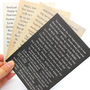 Scrapbook stickers - Bullet Journal Stickers - Stickers met quotes - Engels - Boekstijl - Zwart, Kraft, Wit - 10,x14,5cm - 4 vellen