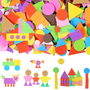 3D Eva Foam Stickers - Figuren puzzelen met vilt -  Zelfklevend - Kinderen - Educatief - Kleurrijk - 100 stukjes
