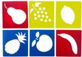 Teken Sjablonen Kinderen - Stencils Tekenen - Fruit - Peer, Druiven, Citroen, Ananas, Appel, Banaan - 6 stuks