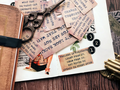 Scrapbook stickers - Vintage Stickers met krachtige quotes en teksten - Engels - Tim Holtz Style - Kraft Bruin - 17 stuks