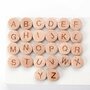 Letterkralen Hout - Rond - Houten Kralen Gegraveerde Letters - 10mm - 50 stuks