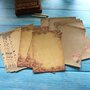 Kraft Papier - Vintage Briefpapier - Scrapbook - Bruin met bladeren sierrand - A6 - 14,5x21cm - 16 vellen
