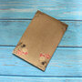 Kraft Papier - Vintage Briefpapier - Scrapbook Papier - Bruin Briefpapier Met Bloemen Sierrand - A6 Briefpapier - 14,5x21cm - 16 vellen