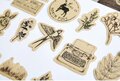 Scrapbook plaatjes - Stickers - Vintage - Kraft - Bosdieren - Uil, Konijn, Eekhoorn - 45 stuks