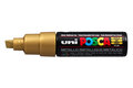 Krijtstift - Chalkmarker - Universele Marker - Uni Posca Marker - 25 goud - PC-8K - 8mm - Beitelpunt - Large - 1 stuk