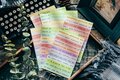 Scrapbook stickers - Bullet Journal Stickers - Stickers met quotes - Engels - Boekstijl - Kleur - 9x13,5cm - 8 vellen