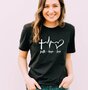 T-shirt - Dames - Zwart - Christelijk - Faith Love Hope - Geloof Hoop Liefde - Mt S
