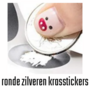 Krasstickers - Zelf krasplaatjes maken - Kraskaart Sticker - Rondjes - Zilver - 2,5cm - 10 stuks