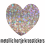 Krasstickers - Zelf krasplaatjes maken - Kraskaart Sticker - Hartjes - Zilver Metallic Glitter - 2,5cm - 10 stuks