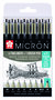 Pigma micron set 6 fineliners + 1 brushpen + 1 PN pen