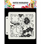 Dutch Doobadoo mask art sjabloon grunge clock