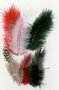 Marabou & Guinea Mix Rood/Zwart/Groen - Decoratieve Gemengde Veren - Knutselveren - Hobby Veren - Knutselveren - Sierveren