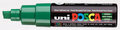 Krijtstift - Chalkmarker - Universele Marker - Uni Posca Marker - Donkergroen - PC-8K - 8mm - Beitelpunt - Large - 1 stuk