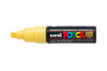 Krijtstift - Chalkmarker - Universele Marker - Uni Posca Marker - Geel - PC-8K - 8mm - Beitelpunt - Large - 1 stuk