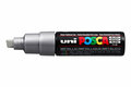 Krijtstift - Chalkmarker - Universele Marker - Uni Posca Marker - Zilver - PC-8K - 8mm - Beitelpunt - Large - 1 stuk