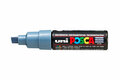 Krijtstift - Chalkmarker - Universele Marker - Uni Posca Marker - Grijs - PC-8K - 8mm - Beitelpunt - Large - 1 stuk